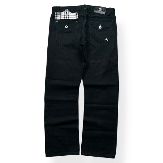 Vintage Burberry Black Label Shadow Check Jeans W32 L28