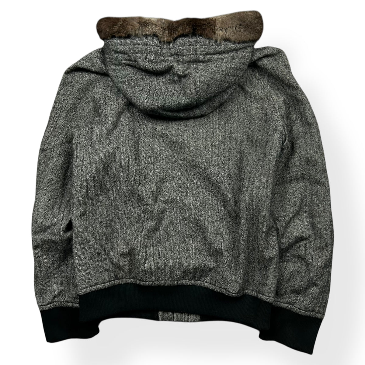 Burberry Black Label Fur Hood Wool Duffle Jacket S