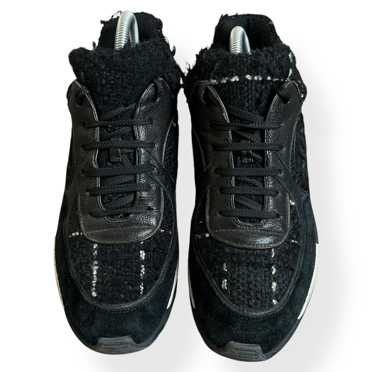 Chanel Runners Tweed Black Size UK 7