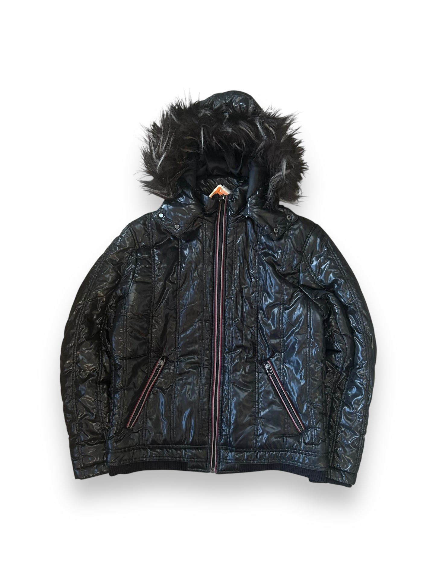 Vintage Japanese Archive Fur Hood Puffer Jacket M