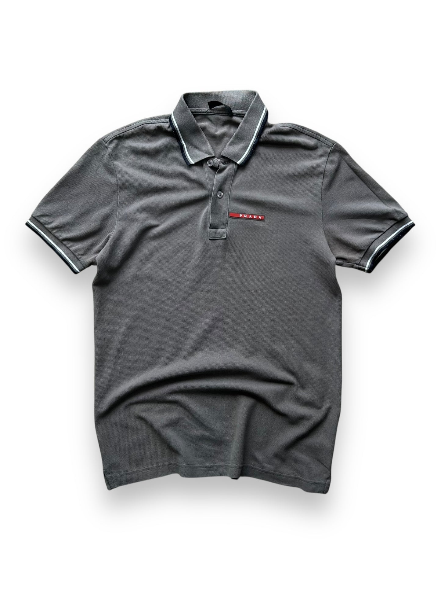 Mens Prada Polo Shirt Grey Size S