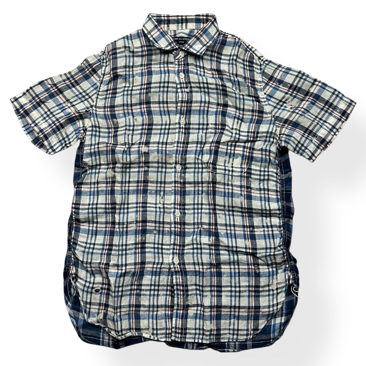Comme Des Garcons Homme Plaid Short Sleeve Shirt XS