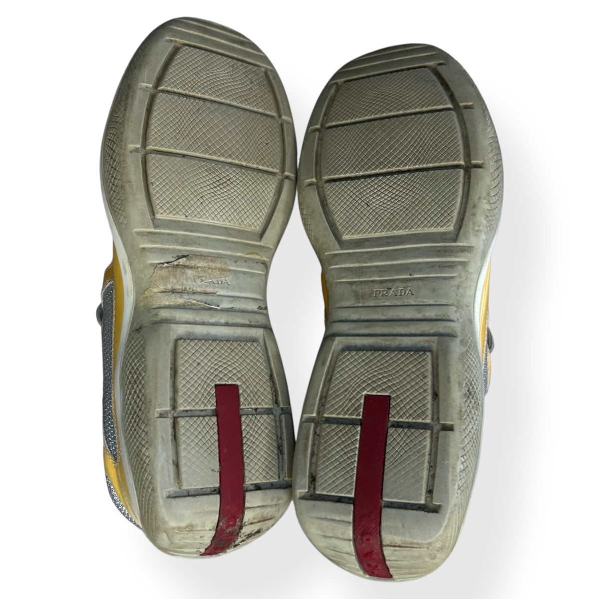 Mens Prada America Cups Patent Yellow Size UK 7