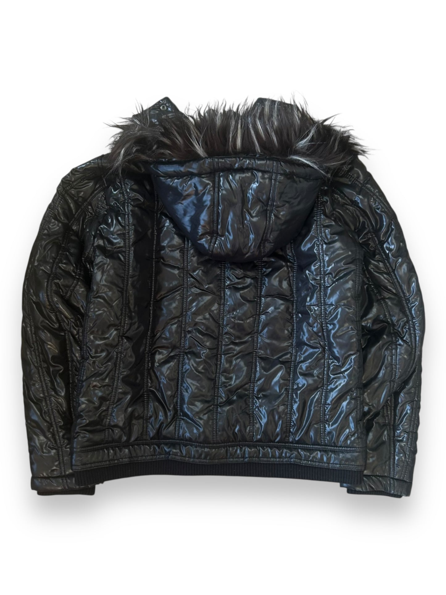 Vintage Japanese Archive Fur Hood Puffer Jacket M