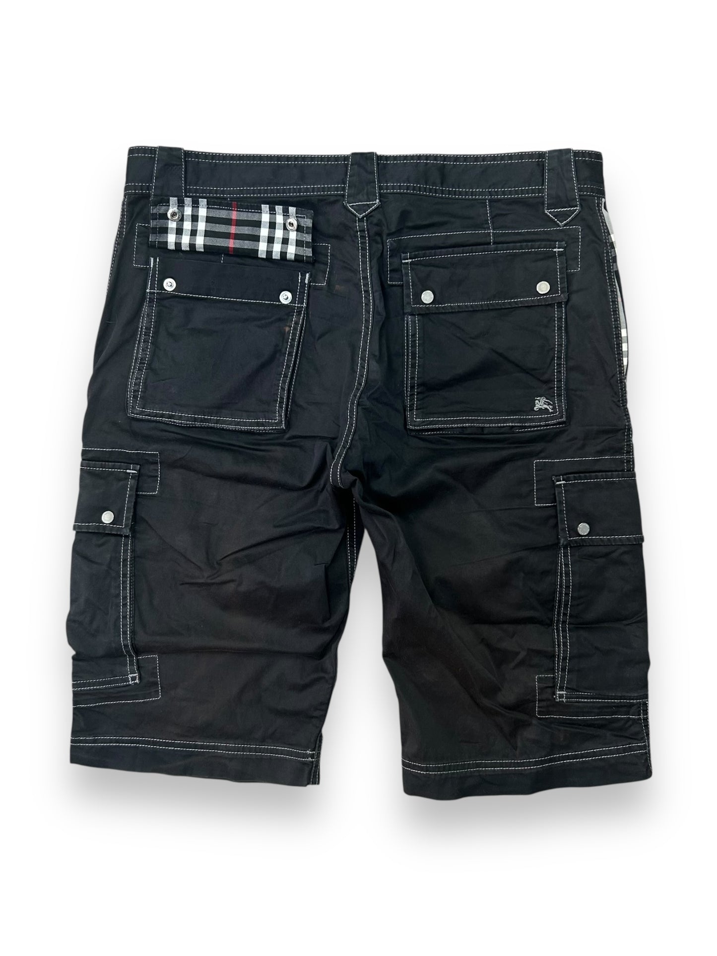 Vintage Burberry Black Label Nova Check Cargo Shorts W32 L12