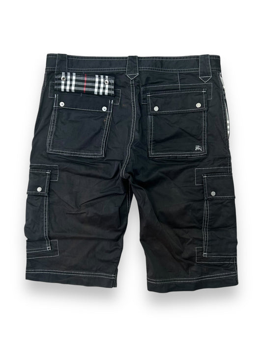 Vintage Burberry Black Label Nova Check Cargo Shorts W32 L12