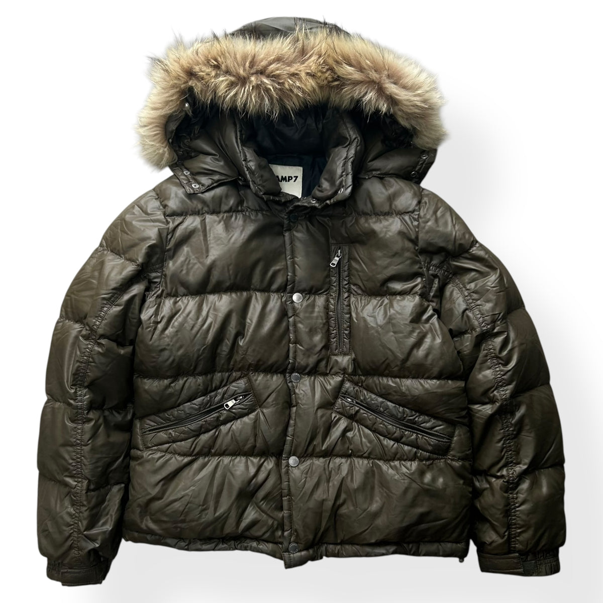Vintage Japanese Fur Hood Puffer Jacket M
