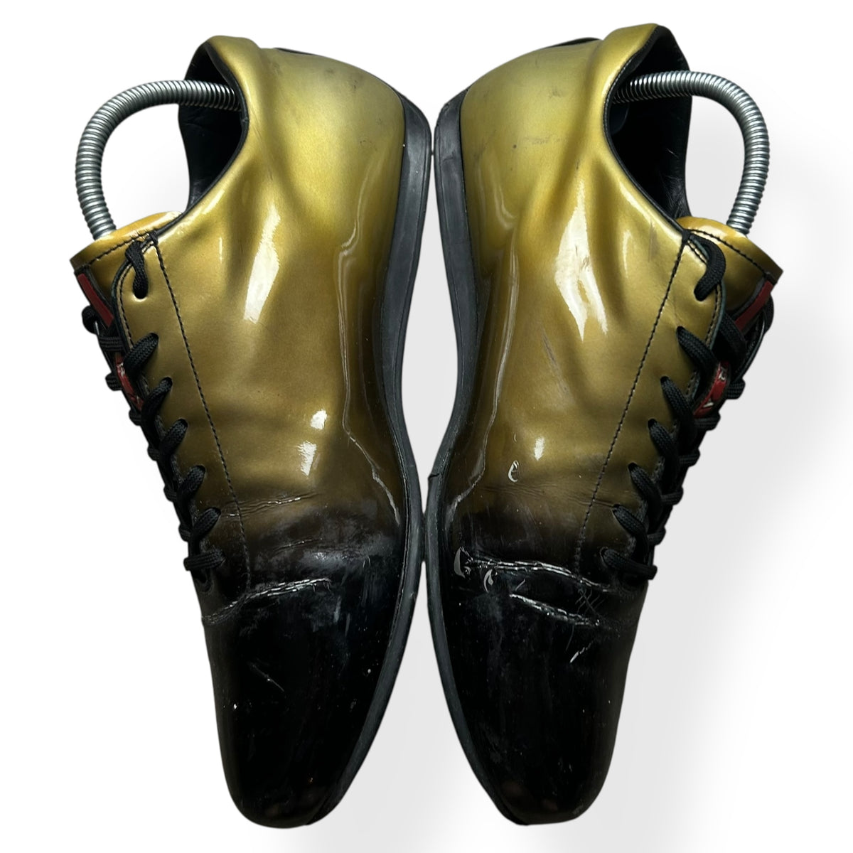 Mens Prada Gradient Patent Leather Shoes Size UK 8