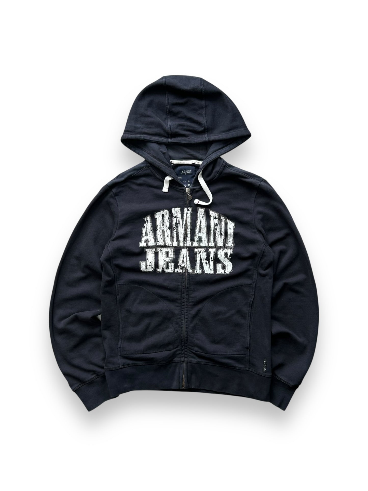 Vintage Armani Jeans Zip Up Hoodie Size M