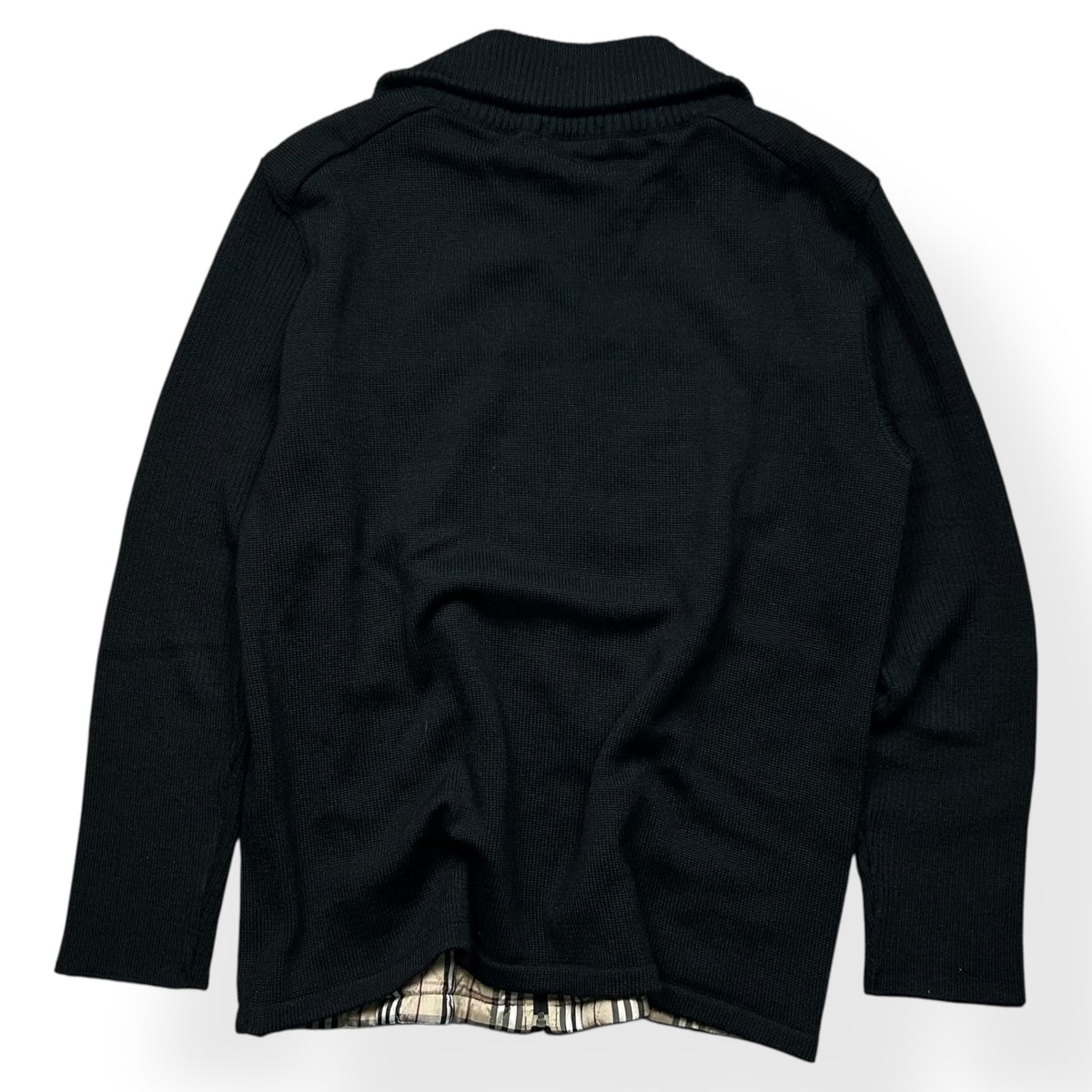 Burberry Black Label Nova Check Knit Zip Up Jumper M