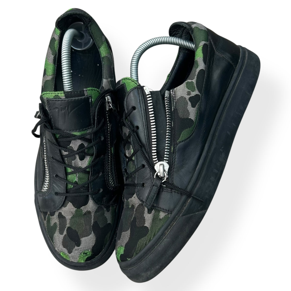 Giuseppe Zanotti Camo Khaki Green Low Top UK 8