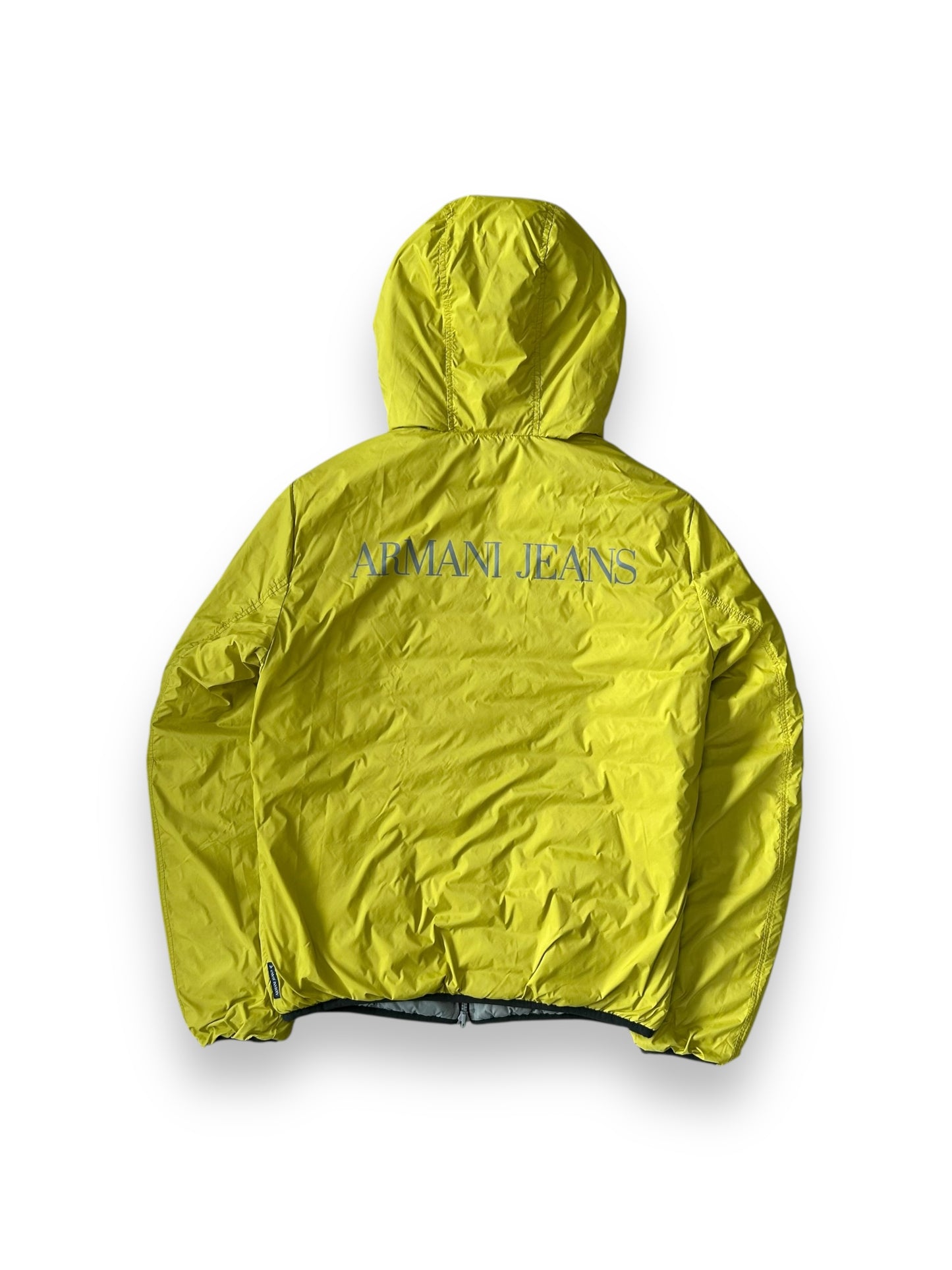 Vintage Armani Jeans Monogram Logo Puffer Jacket S