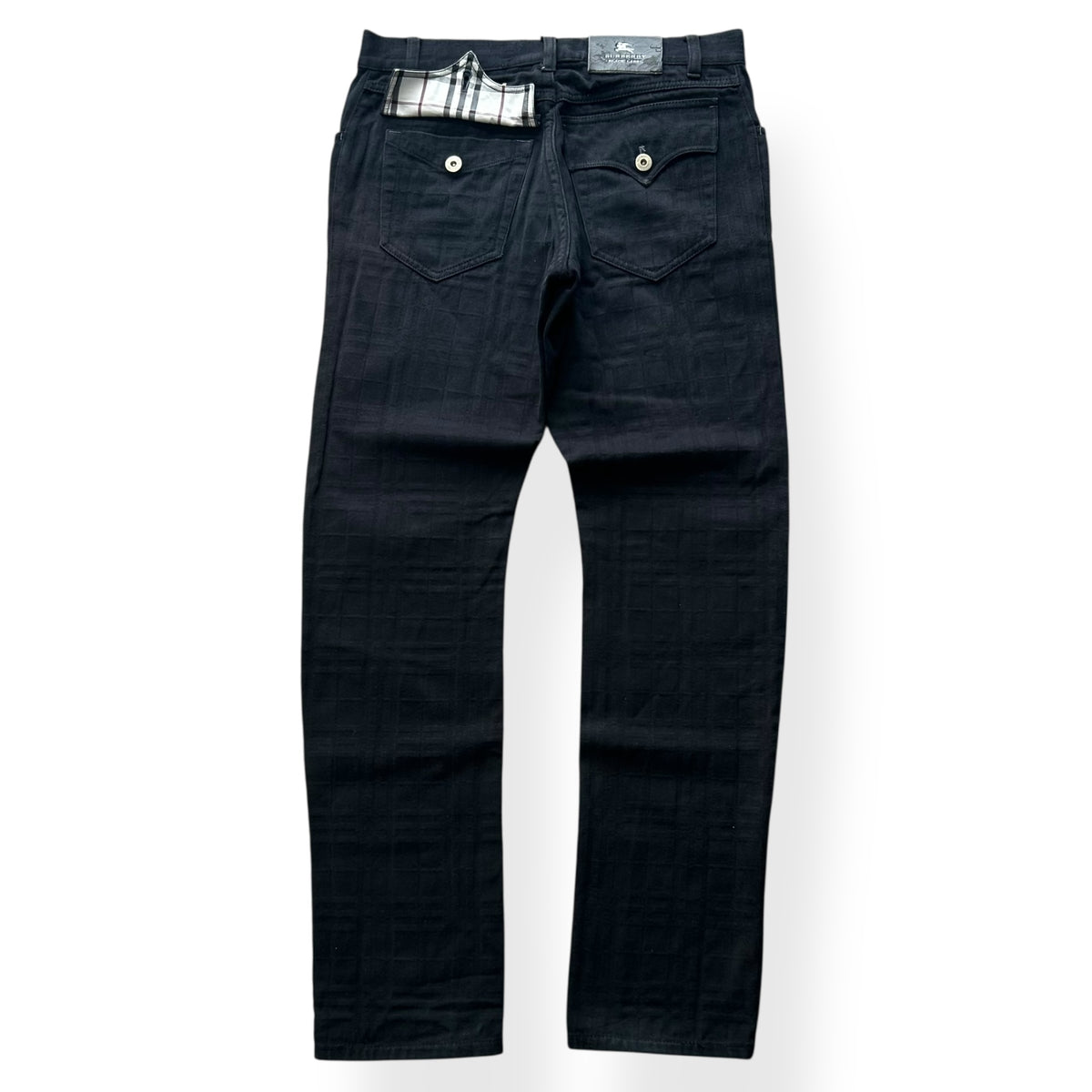 Vintage Burberry Black Label Shadow Check Jeans W30 L31