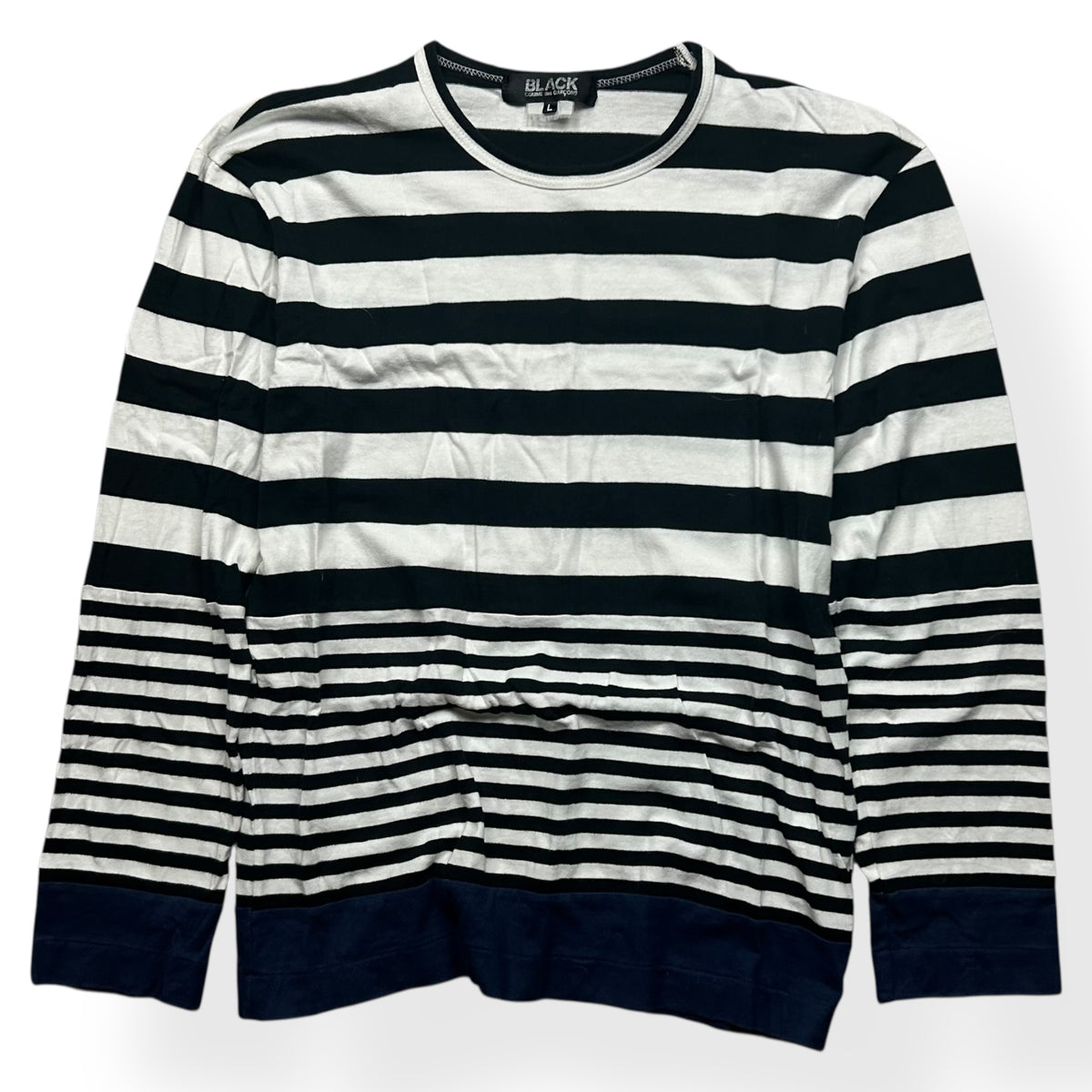 Comme des Garcons Black Striped Long Sleeve Shirt L