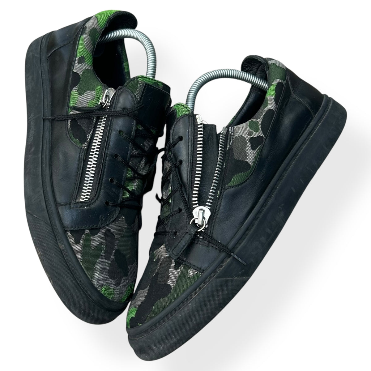 Giuseppe Zanotti Camo Khaki Green Low Top UK 8