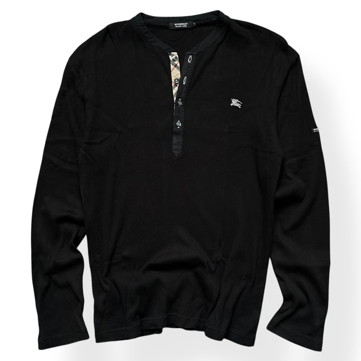 Burberry Black Label Long Sleeve Henley T Shirt M