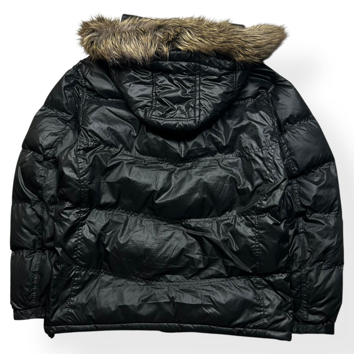 Vintage Japanese Fur Hood Puffer Jacket L