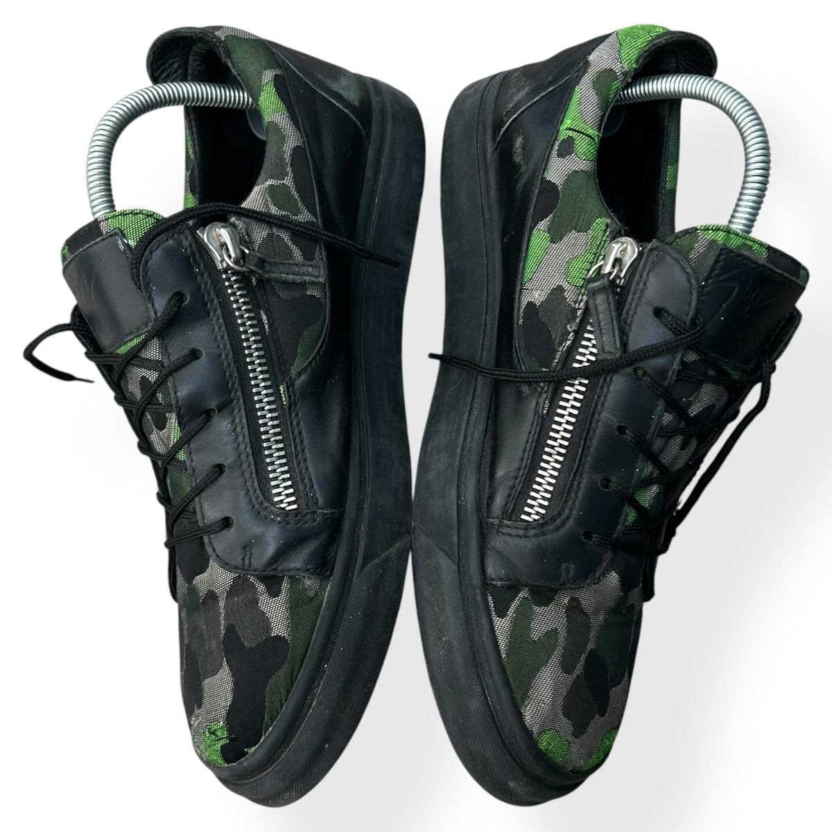 Giuseppe Zanotti Camo Khaki Green Low Top UK 8
