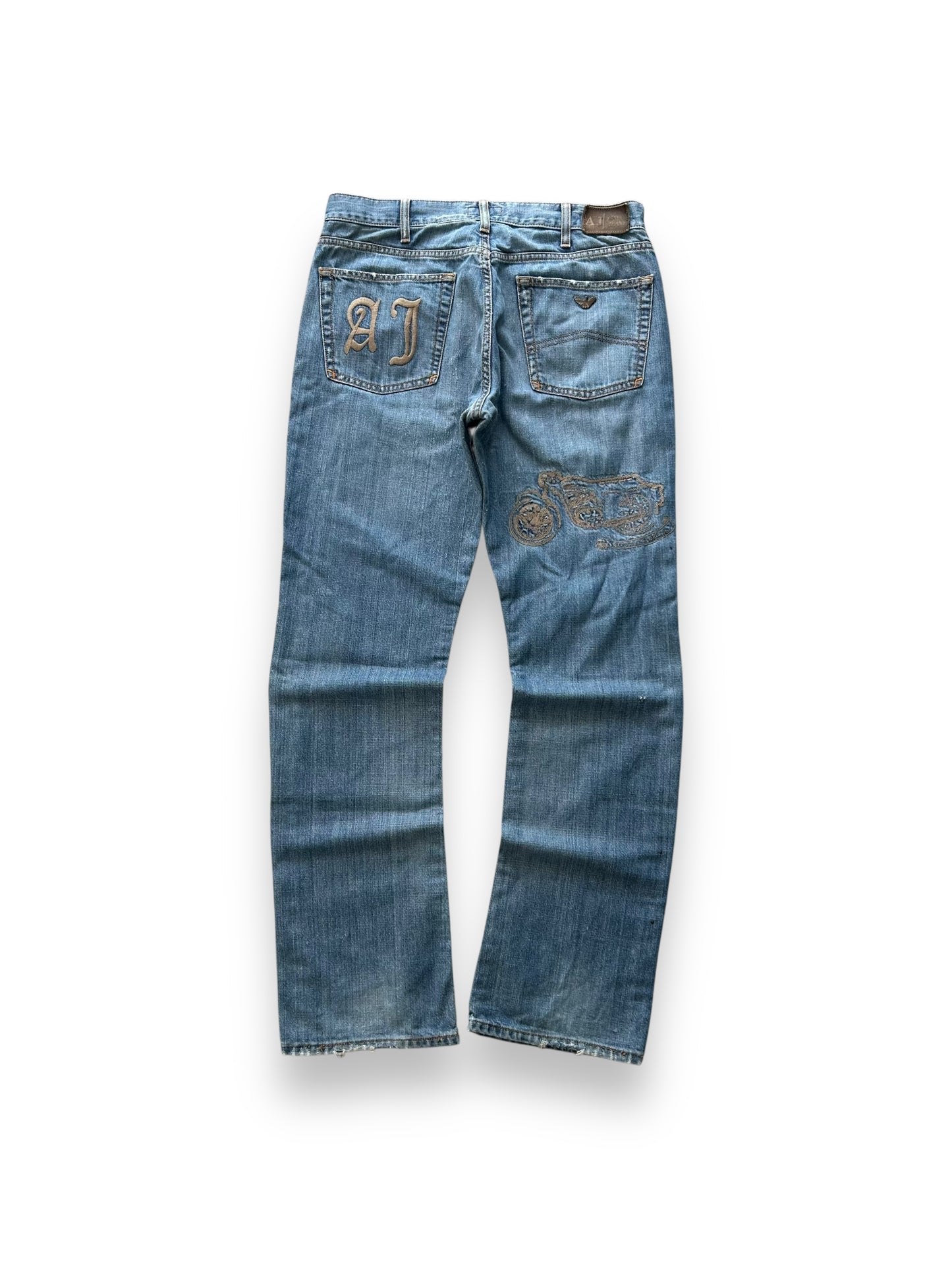 Vintage Armani Jeans Straight Leg Embroidered Jeans W32 L33