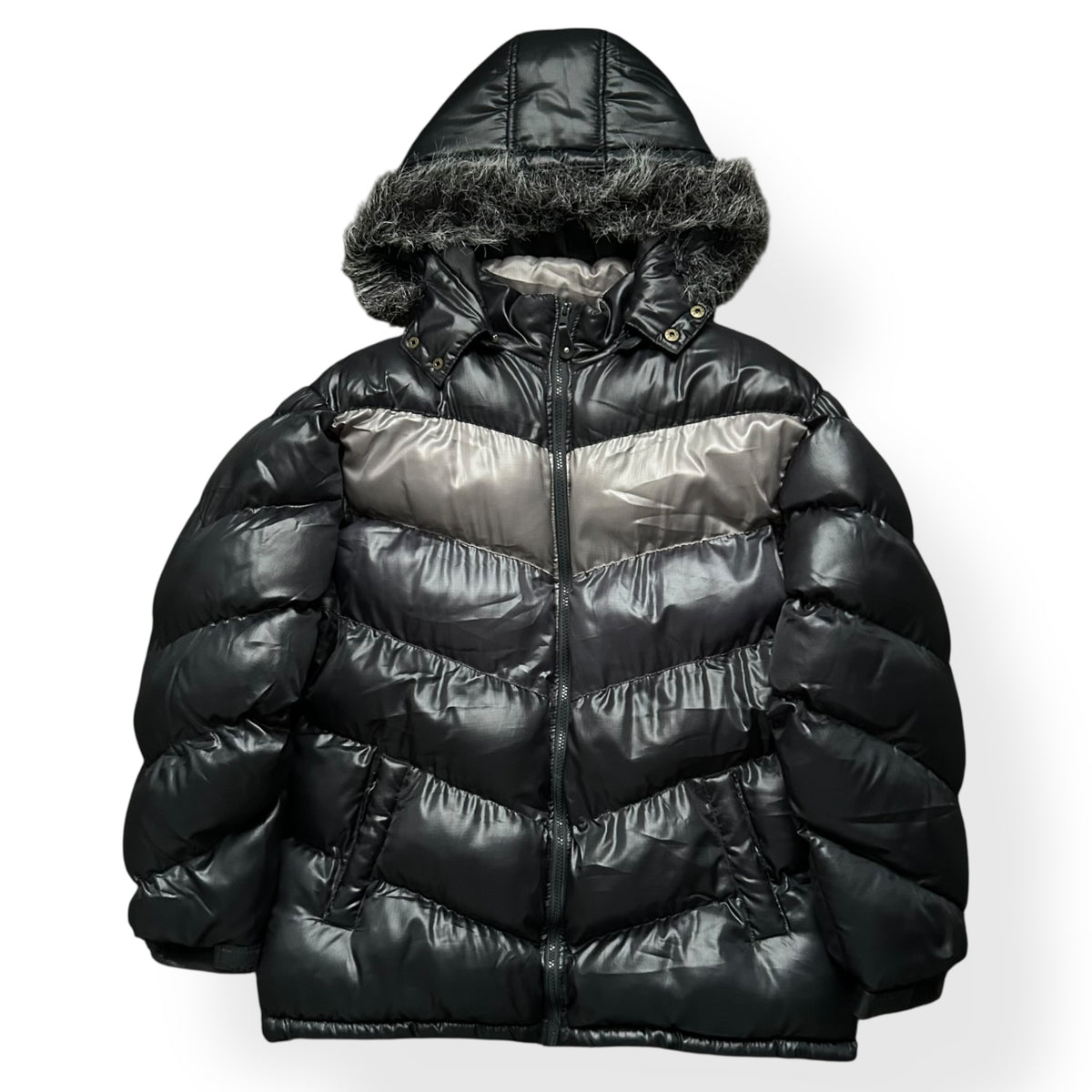 Japanese Fur Hood Puffer Jacket L