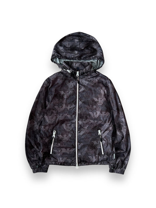 Vintage Armani Jeans Monogram Logo Windbreaker Size S