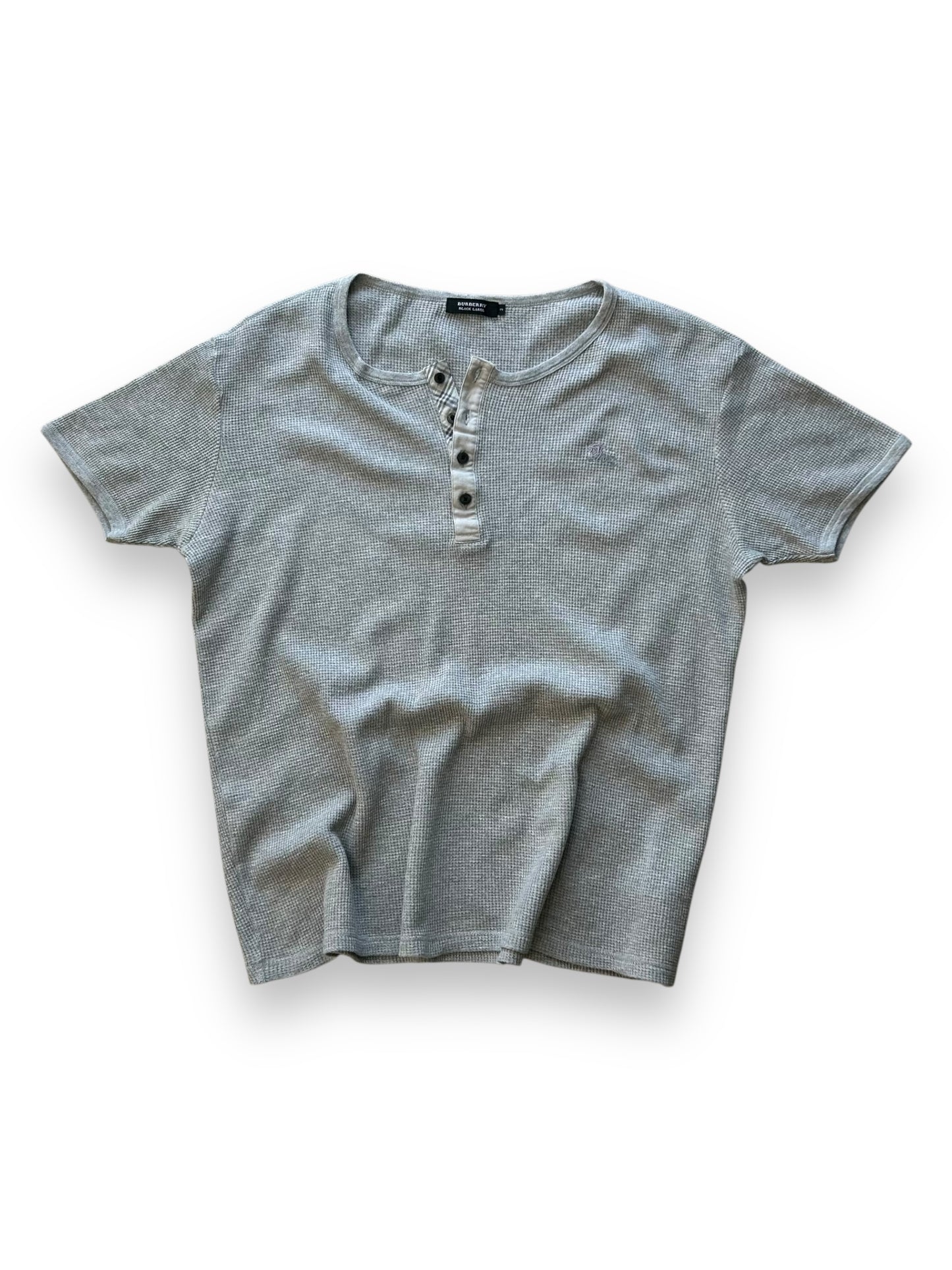 Burberry Black Label Waffle Henley Short Sleeve T Shirt M