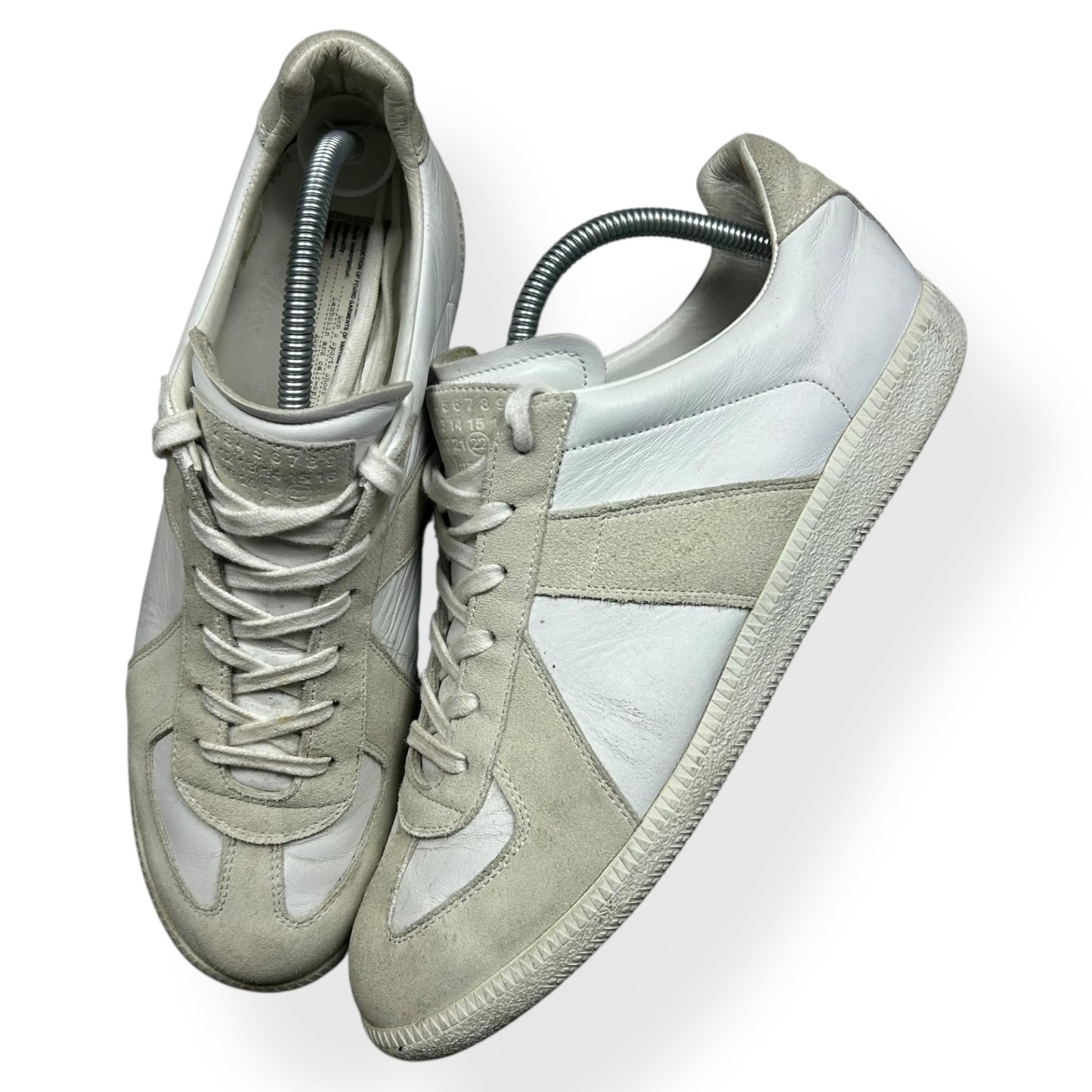 Maison Margiela Gat Low Top Trainers White Grey UK 9