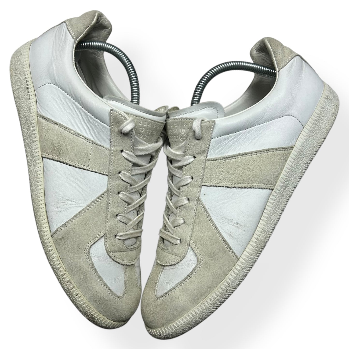 Maison Margiela Gat Low Top Trainers White Grey UK 9