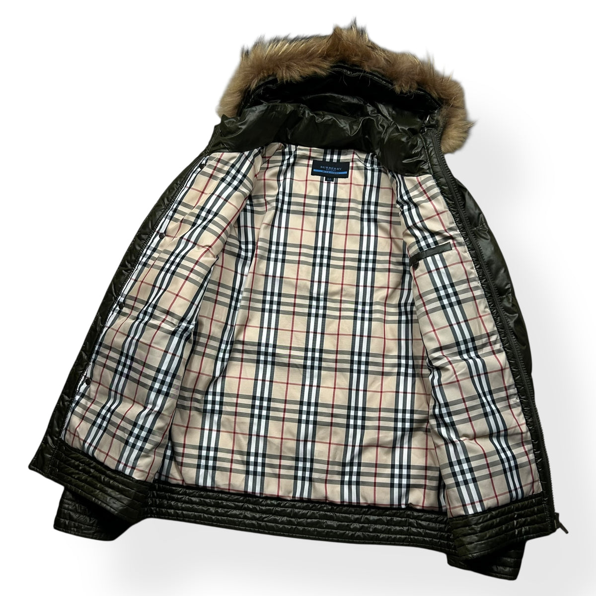 Burberry Blue Label Fur Hood Puffer Jacket L