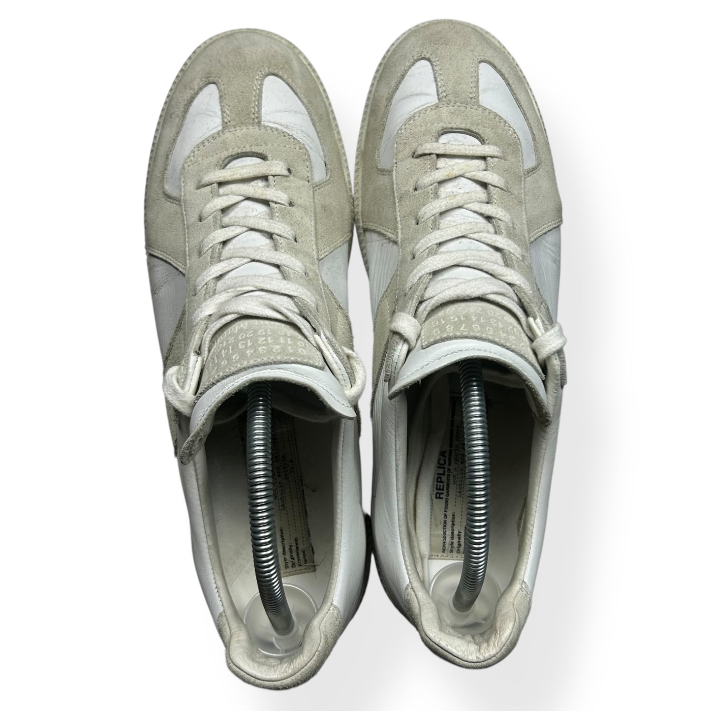 Maison Margiela Gat Low Top Trainers White Grey UK 9