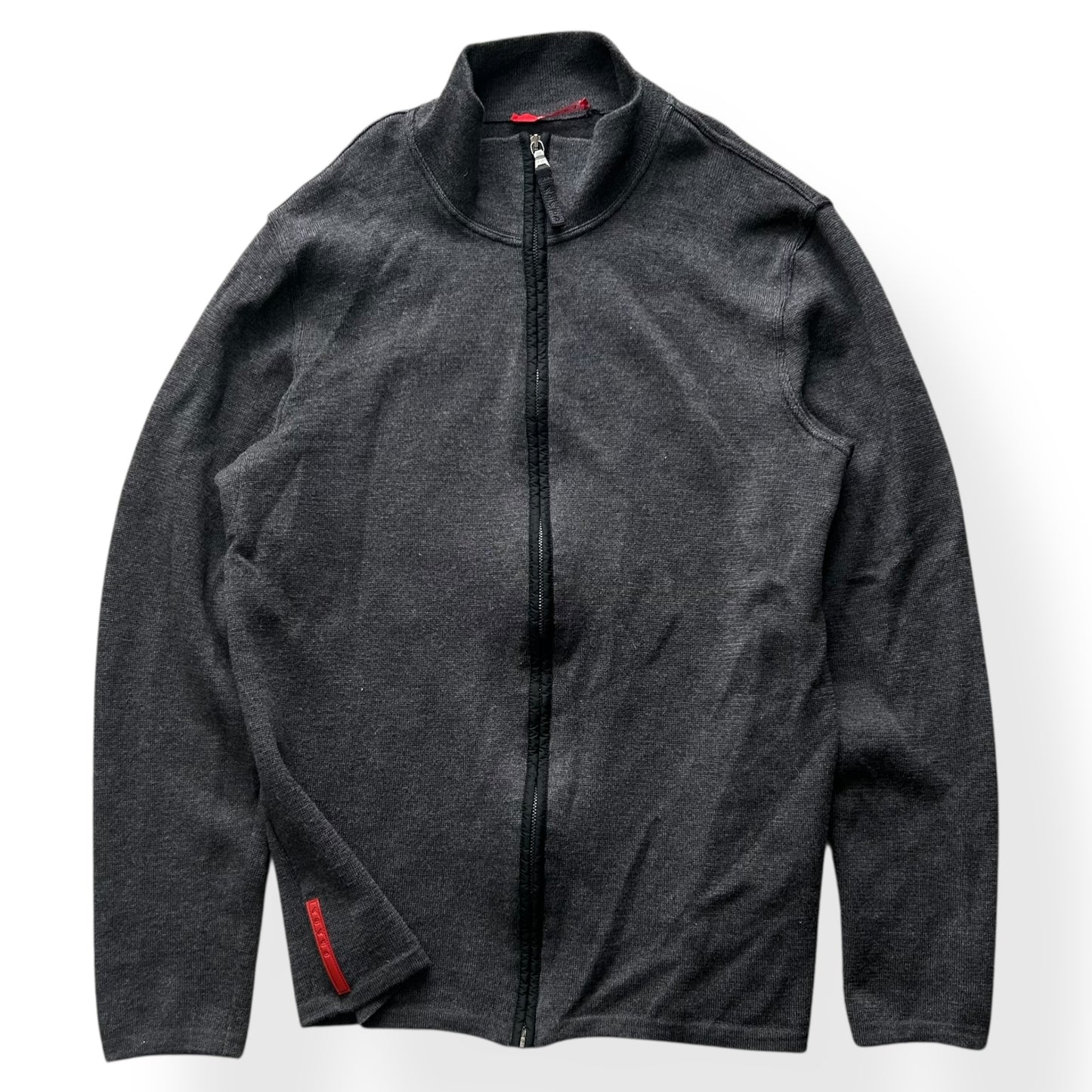 Vintage Prada Sport Zip Up Knit Jumper L