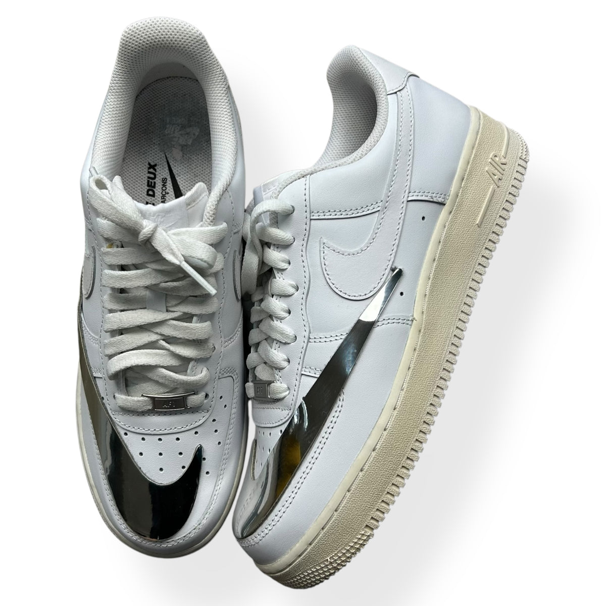 Nike Air Force 1 by Comme des Garcons DEUX "Metallic Silver" UK 8.5