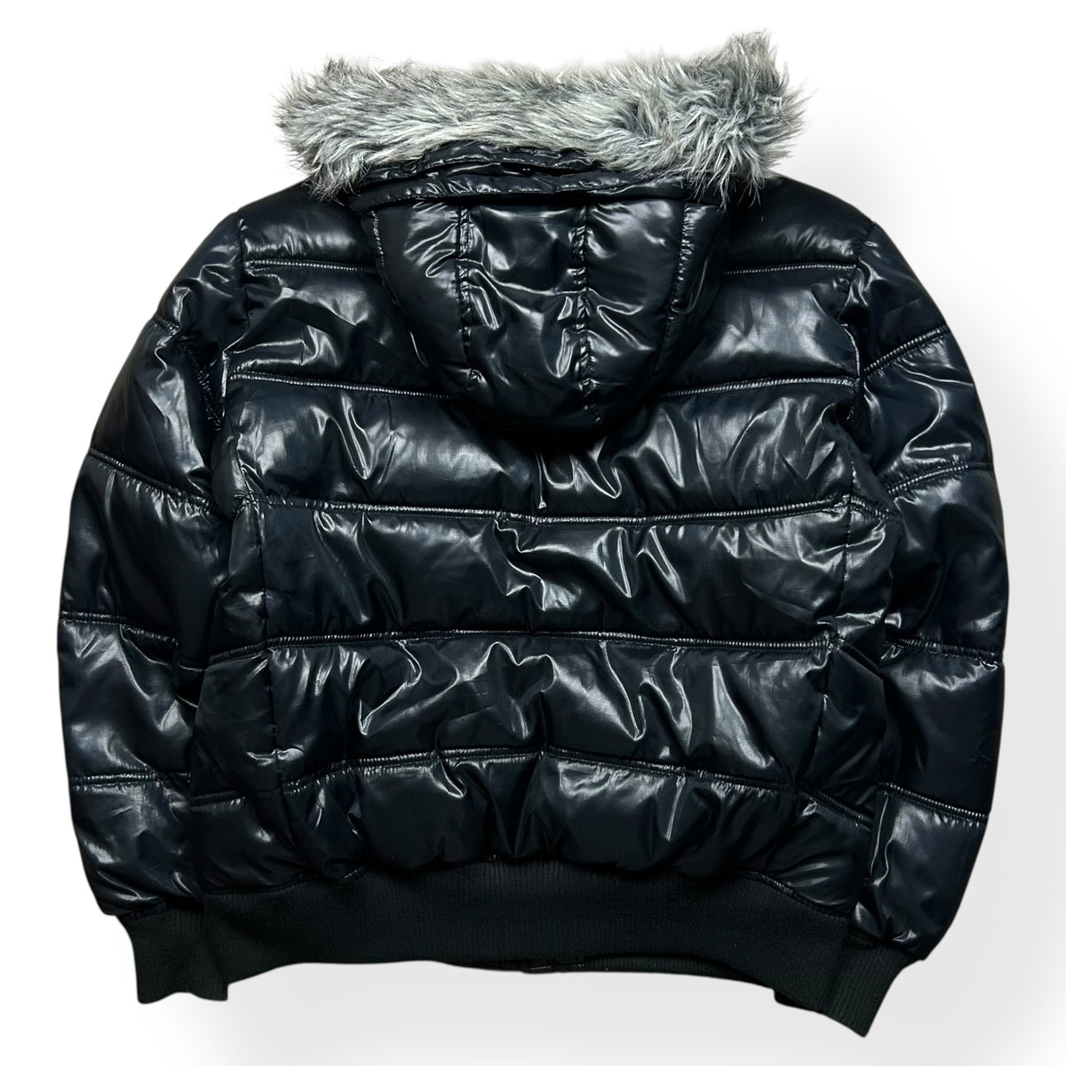 Vintage Japanese Fur Hood Puffer Jacket L