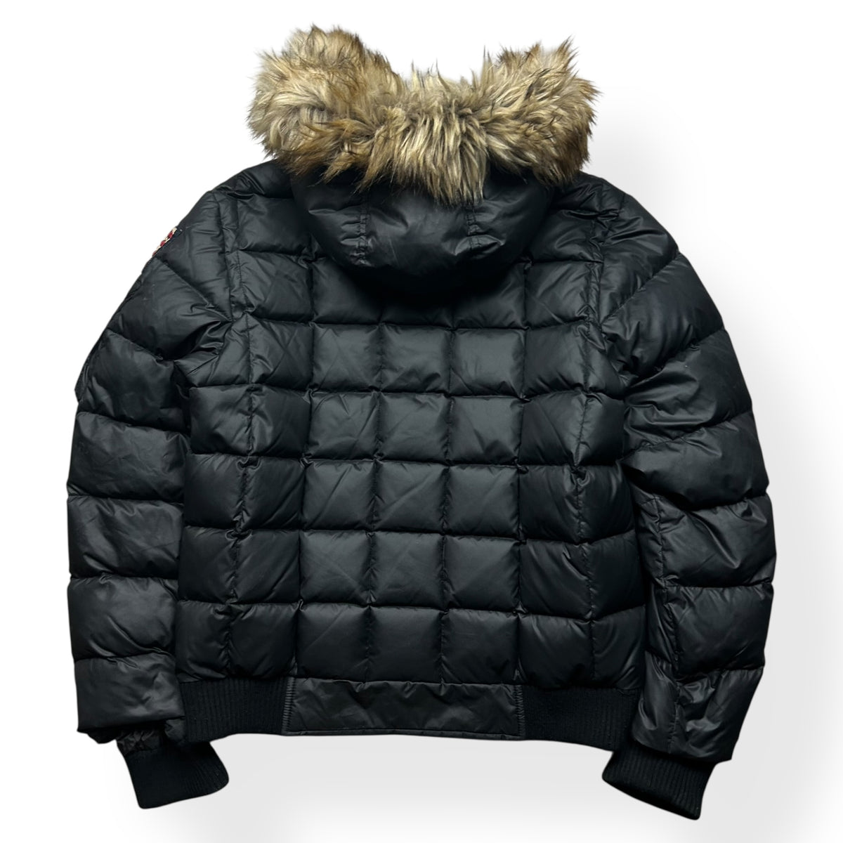 Vintage True Religion Fur Hood Square Stitch Puffer Jacket XL