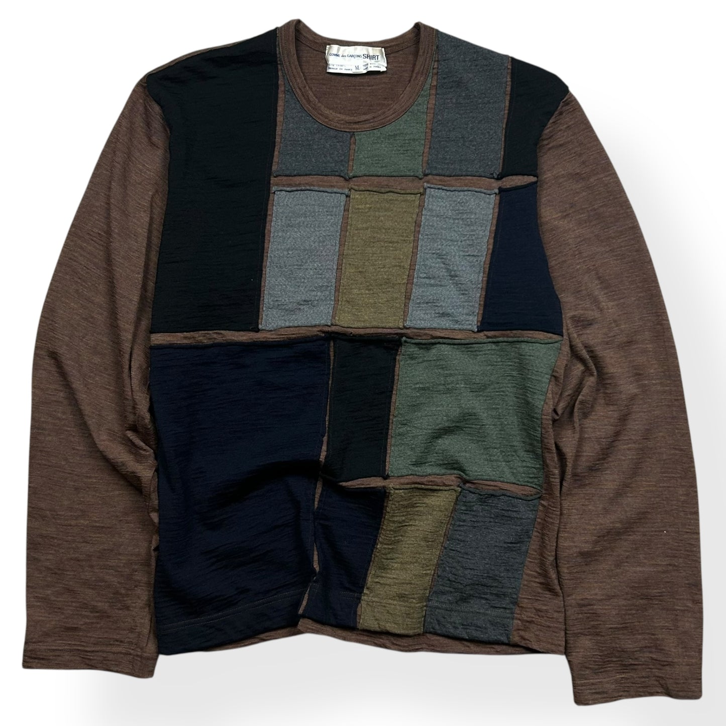 Vintage Comme Des Garcons SHIRT Patchwork Knit Jumper M