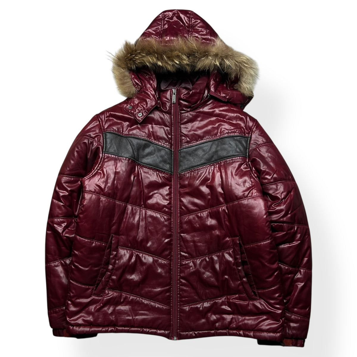 Vintage Japanese Fur Hood Puffer Jacket L
