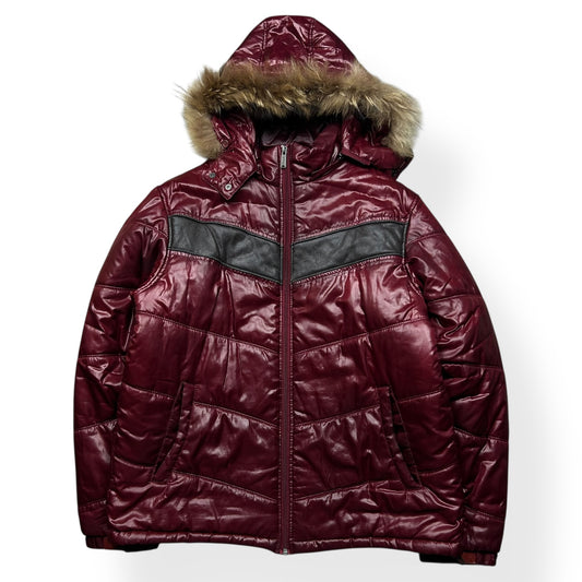 Vintage Japanese Fur Hood Puffer Jacket L