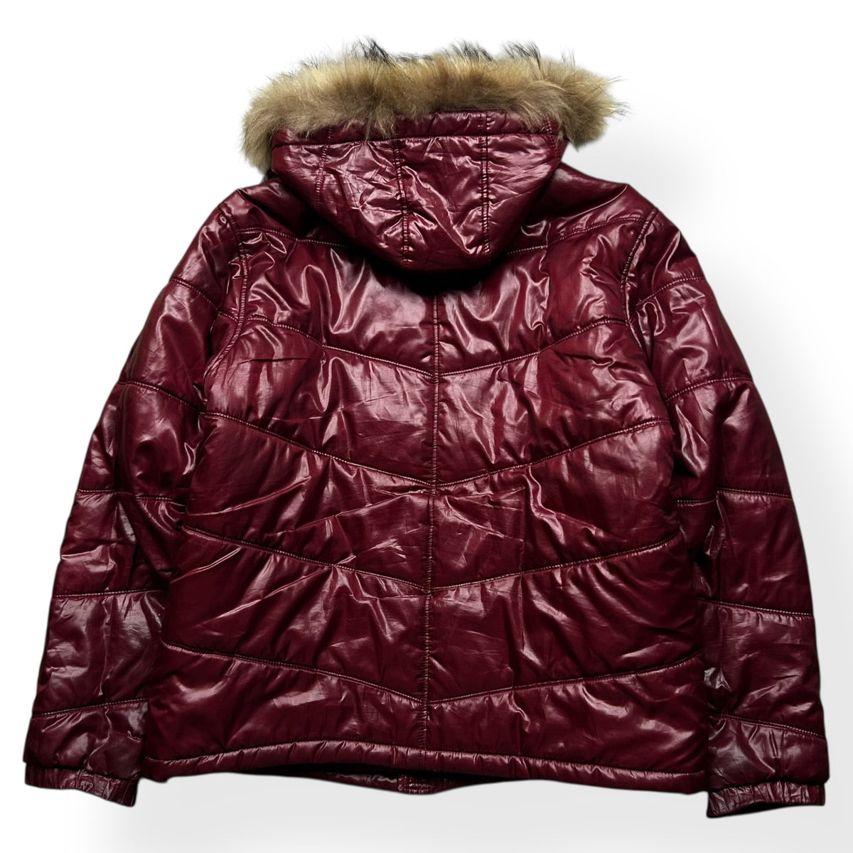 Vintage Japanese Fur Hood Puffer Jacket L