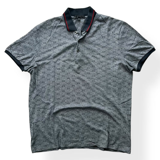 Vintage Gucci Monogram Logo Polo Shirt L