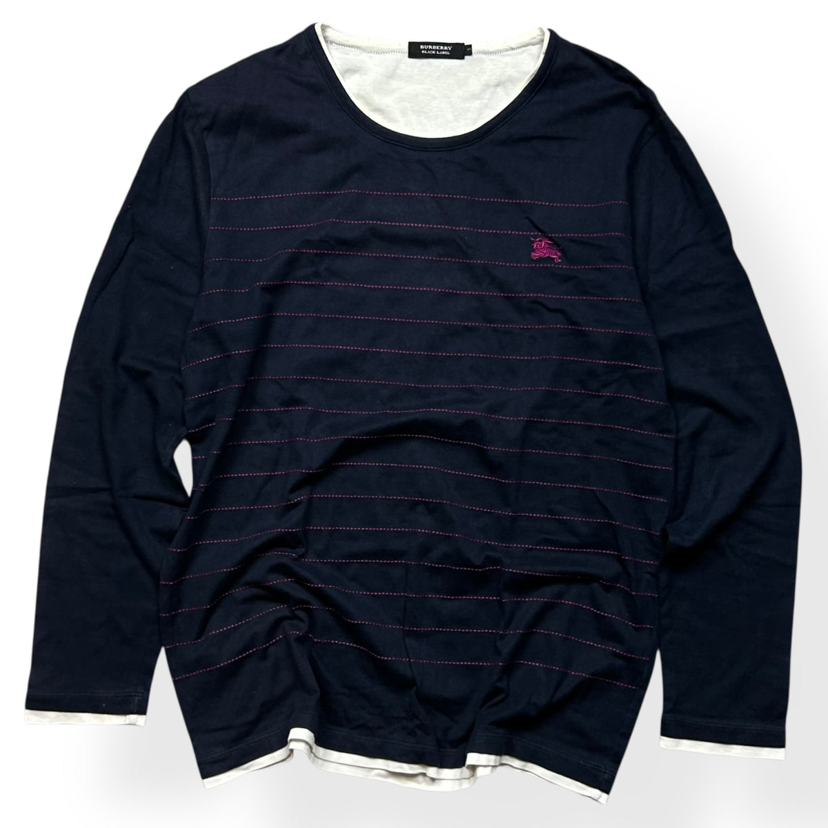 Burberry Black Label Striped Long Sleeve T Shirt M