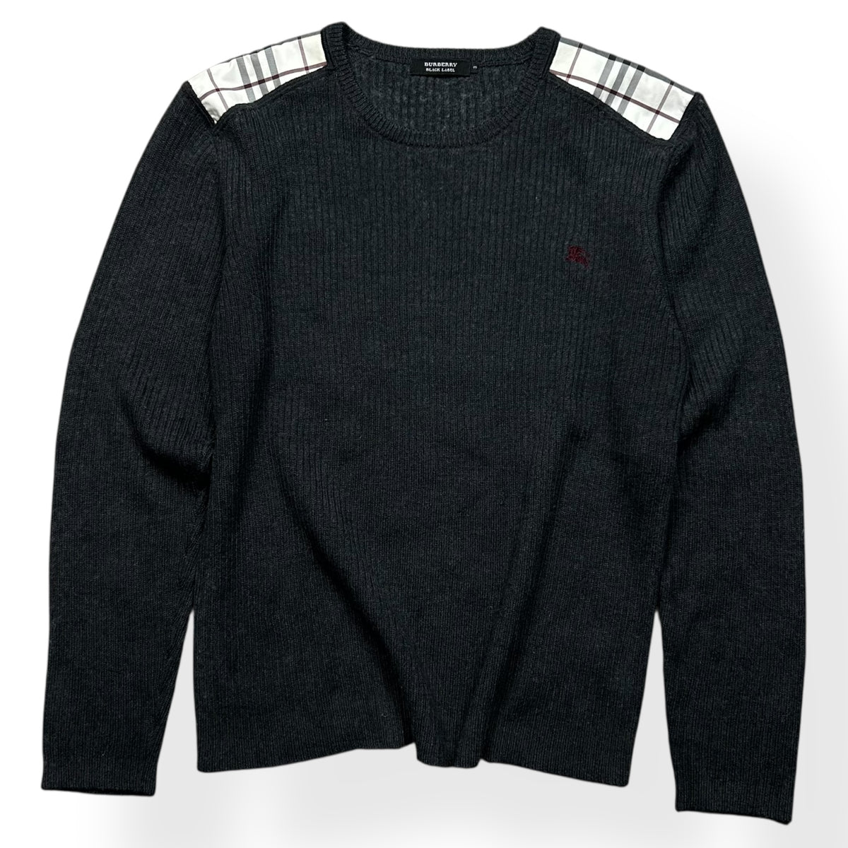 Burberry Black Label Nova Check Ribbed Knit Jumper M