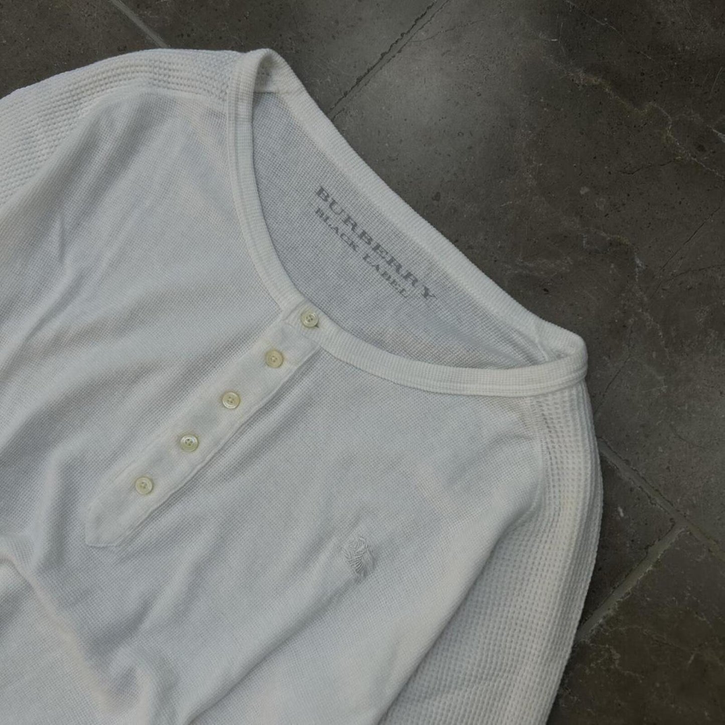 Burberry Black Label Nova Check Waffle Henley T Shirt S