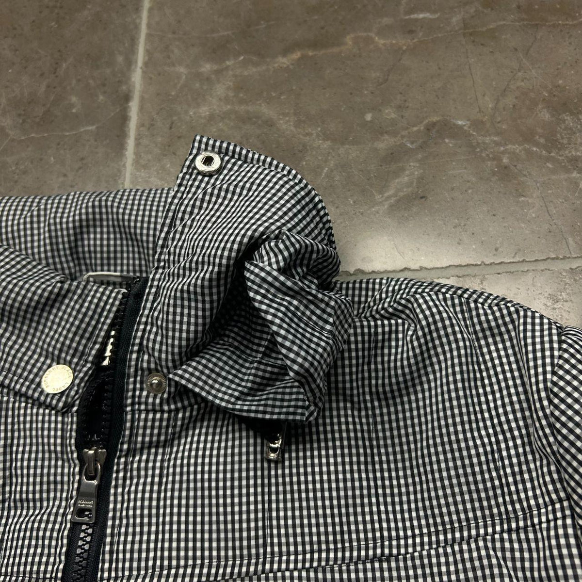 Vintage Burberry Black Label Gingham Puffer Jacket Black L