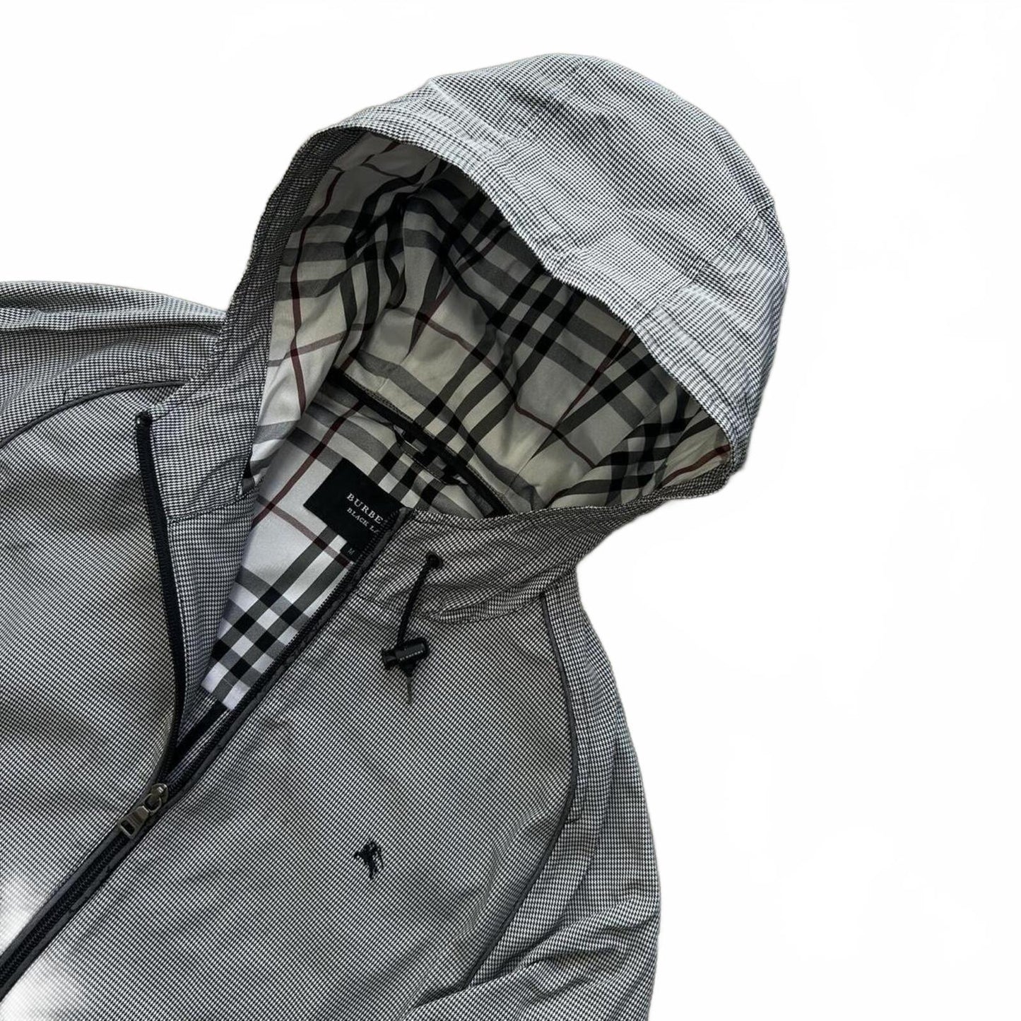 Burberry Black Label Houndstooth Check Windbreaker Bomber Jacket S