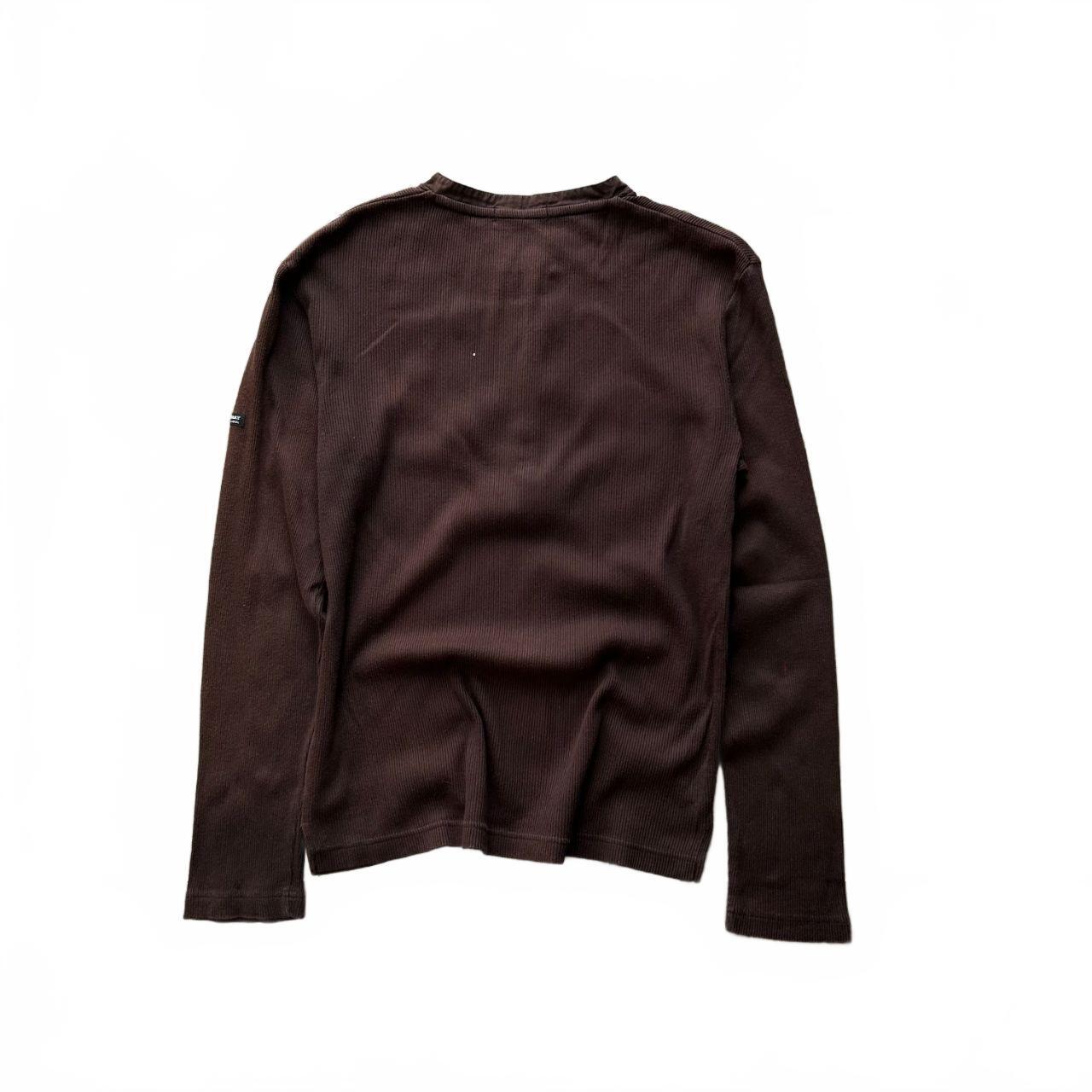 Burberry Black Label Nova Check Ribbed Henley T Shirt S