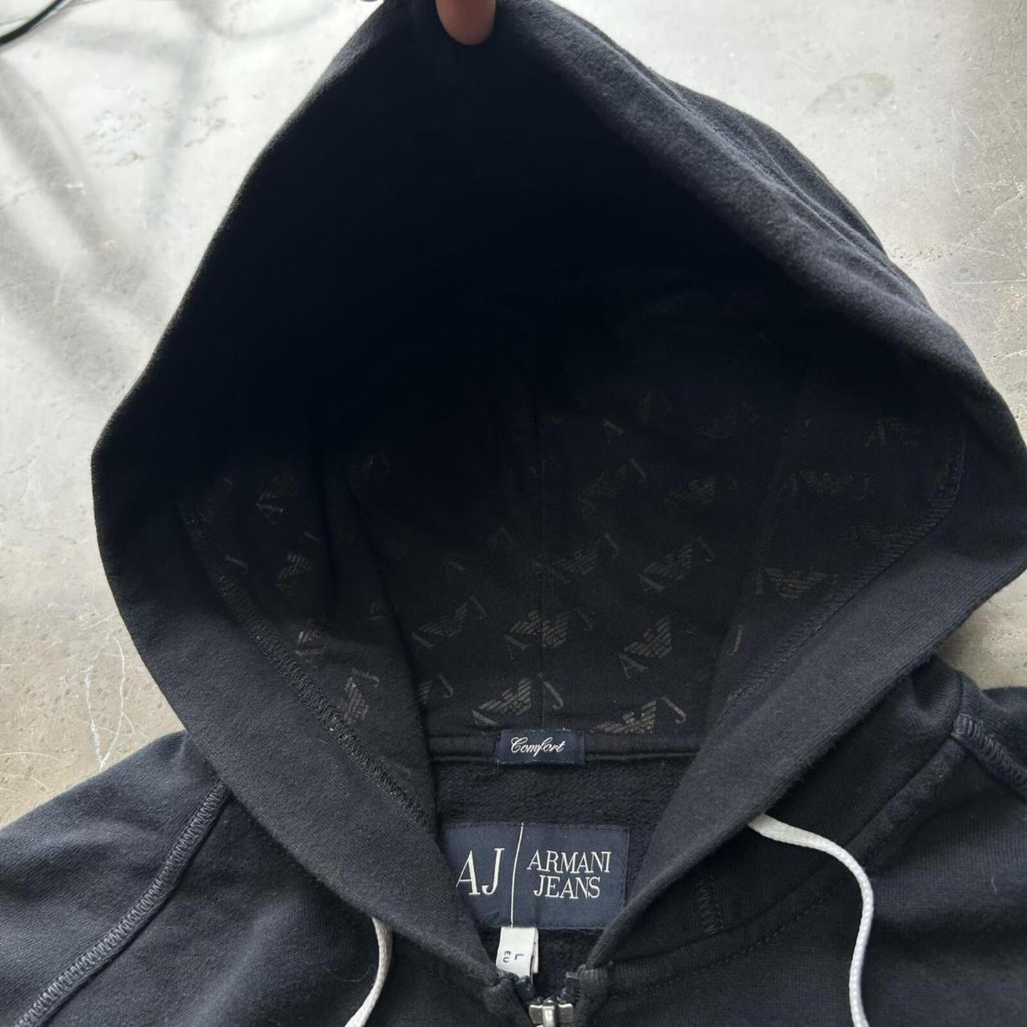 Vintage Armani Jeans Zip Up Hoodie Size L