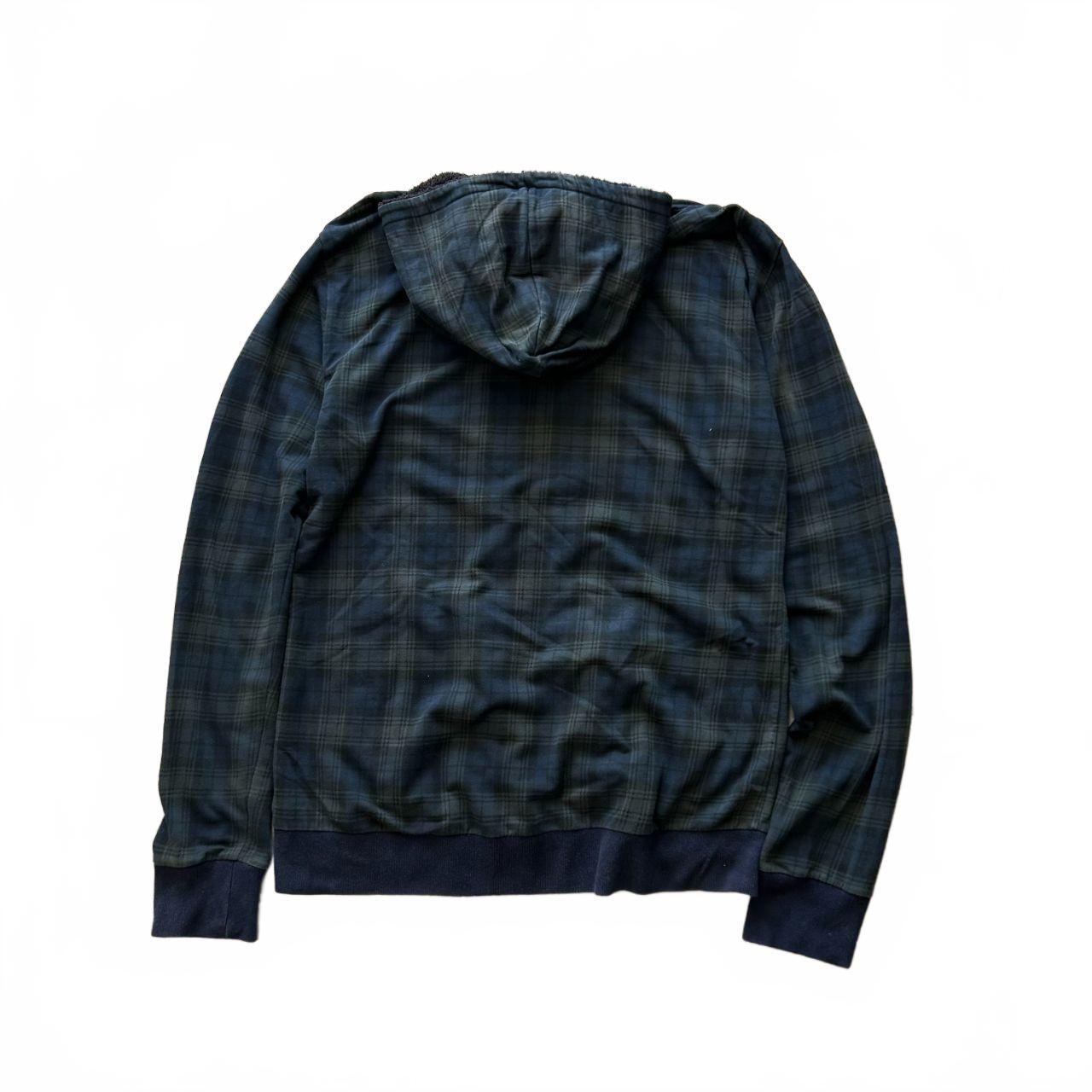 Burberry Black Label Plaid Tartan Zip Up Hoodie L