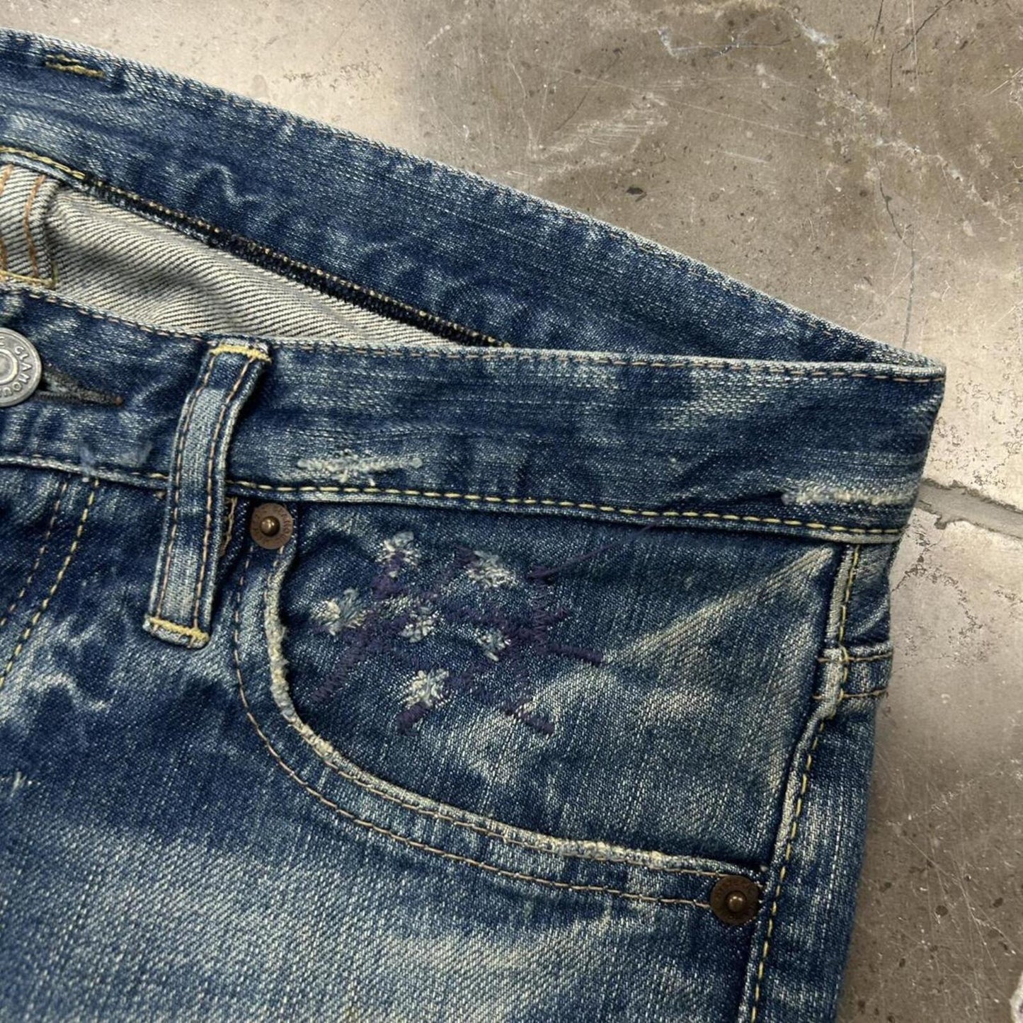 Hysteric Glamour Skinny Studded Ripped Denim Jeans W30 L30