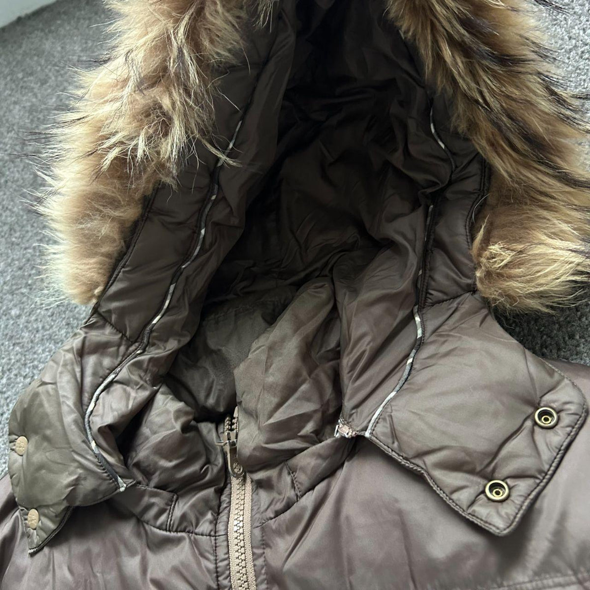 Burberry Blue Label Fur Hood Puffer Jacket M
