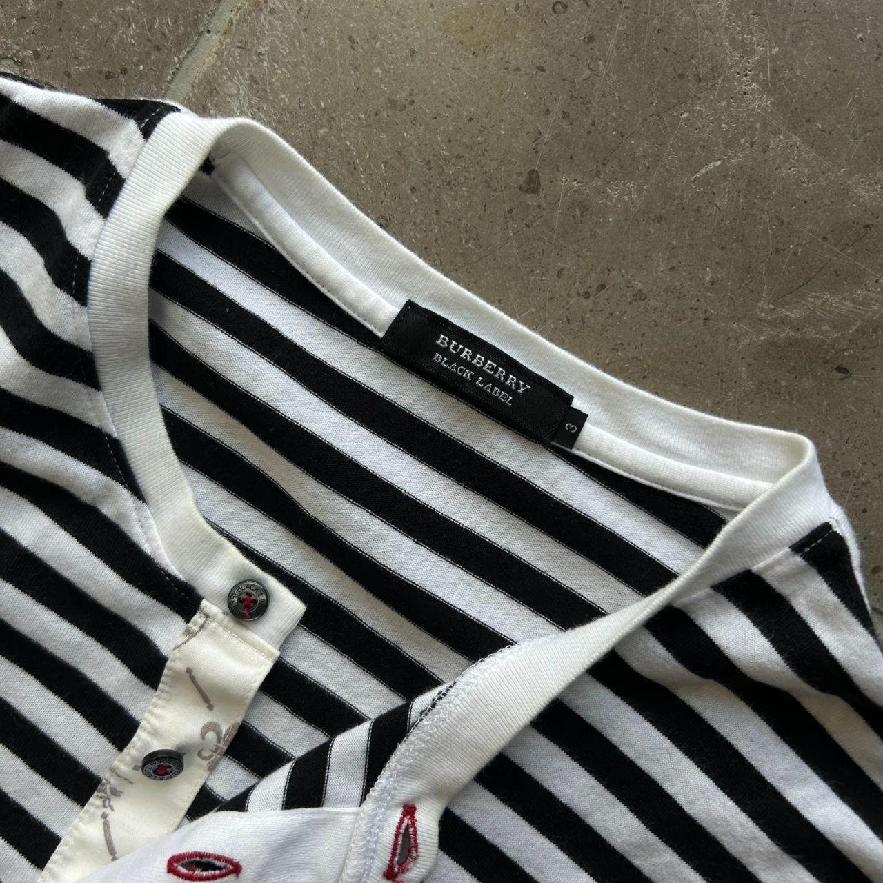 Burberry Black Label Striped Henley T Shirt M